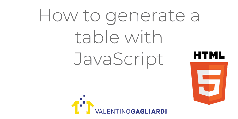How To Generate a Table With JavaScript