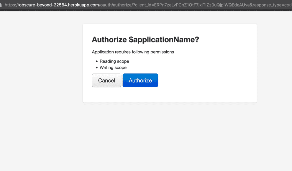 Authorization server asks the user for permissions